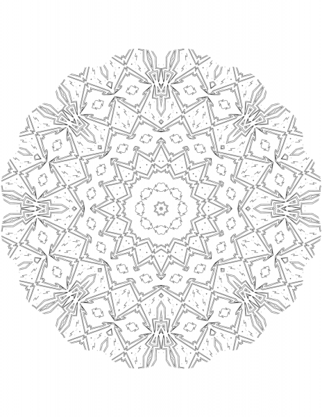 Kaleidoscope Mandala coloring page image
