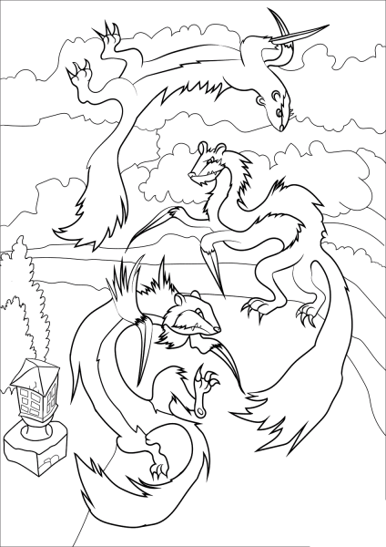 Kamaitachi coloring page image