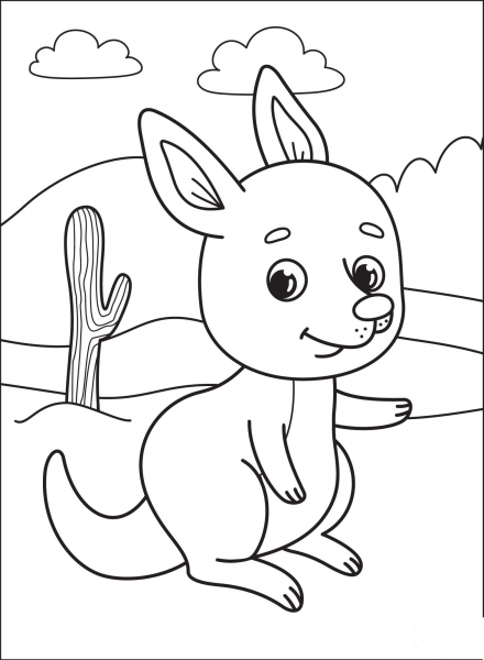 Kangaroo coloring page image