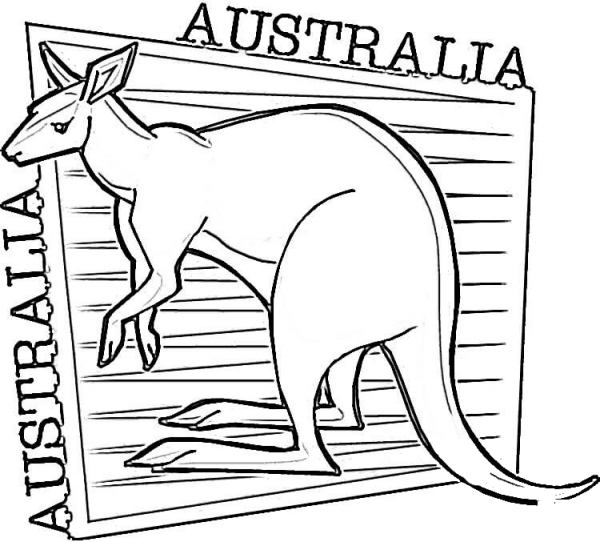 Kangaroo  coloring page image