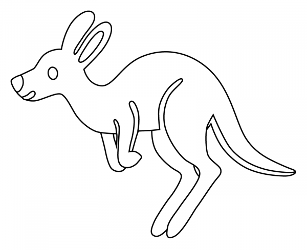 Kangaroo Emoji coloring page image
