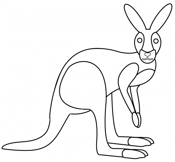 Kangaroo Emoji coloring page image