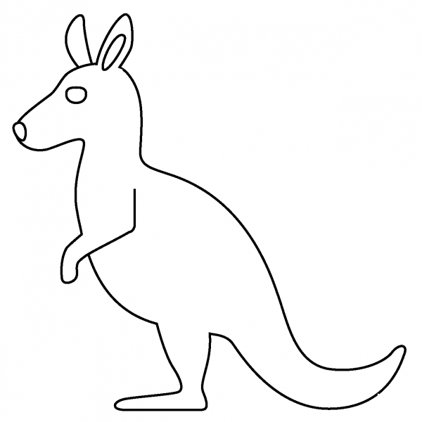 Kangaroo Emoji coloring page image