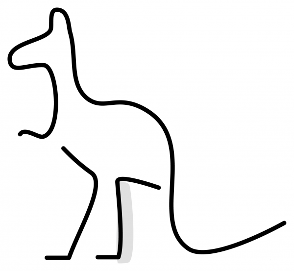Kangaroo Emoji coloring page image