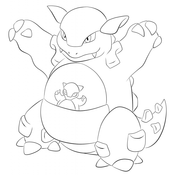 Kangaskhan coloring page image
