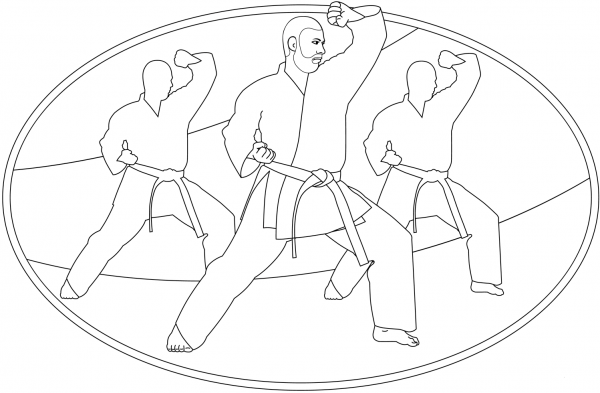 Karate coloring page image