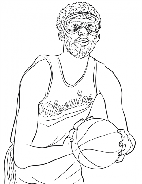 Kareem Abdul-Jabbar coloring page image