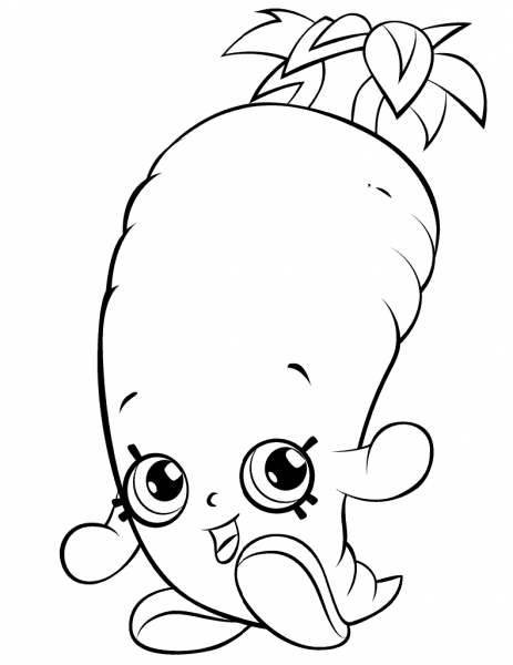 Karen Carrot Shopkin coloring page image