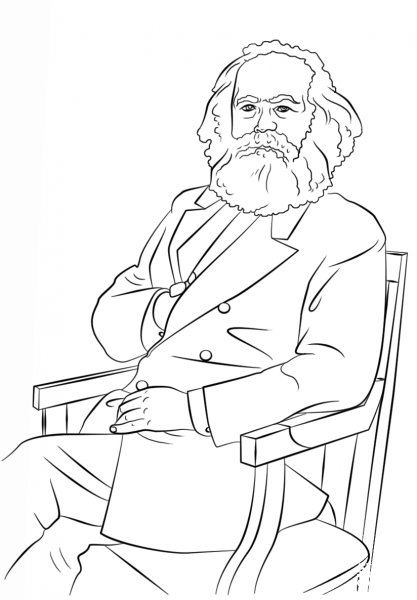 Karl Marx coloring page image