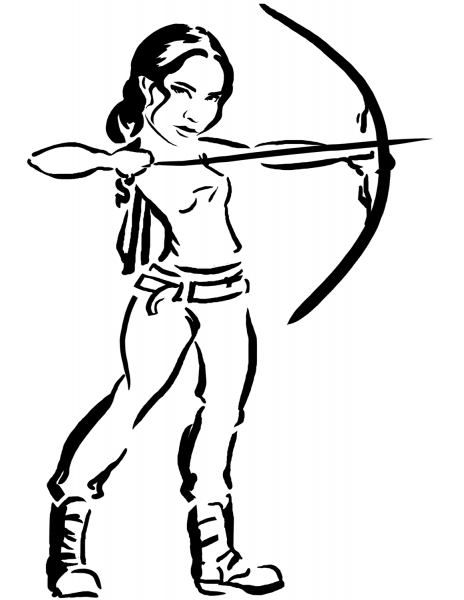 Katniss from Hunger Games coloring page image