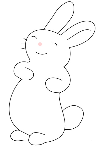 Kawaii Bunny coloring page image