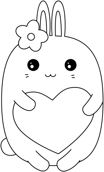 Kawaii Bunny coloring page image