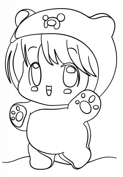 Kawaii Chibi Finn coloring page image