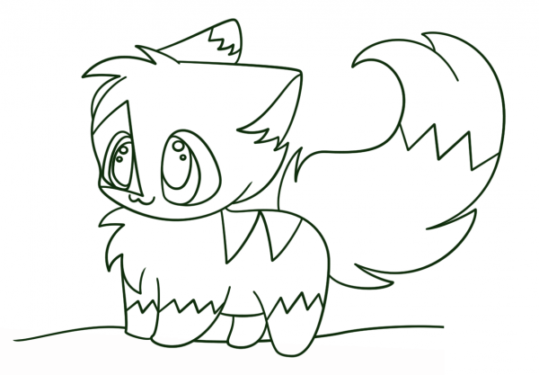 Kawaii Chibi Kitten coloring page image