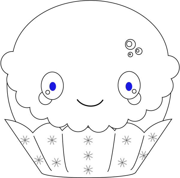 Kawaii Christmas Cupcake coloring page image