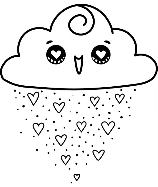 Kawaii Cloud coloring page image