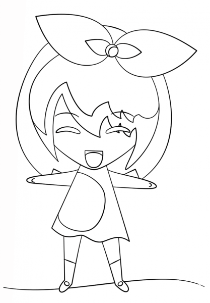 Kawaii Girl  coloring page image