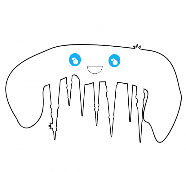 Kawaii Icicle coloring page image