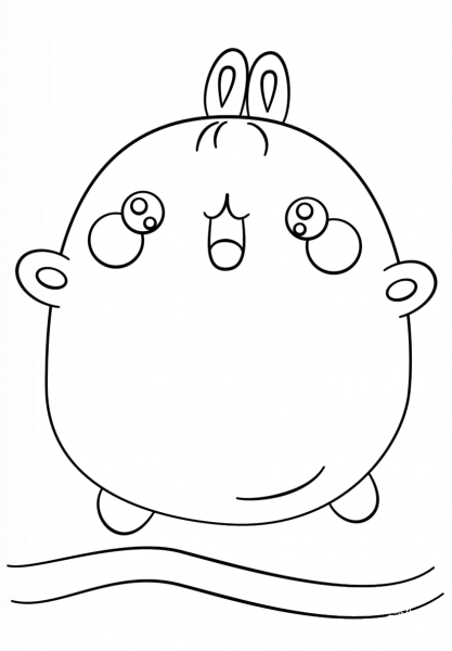 Kawaii Molang coloring page image