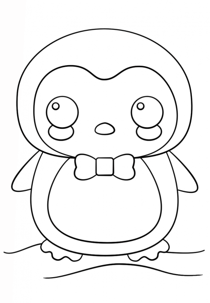 Kawaii Penguin coloring page image