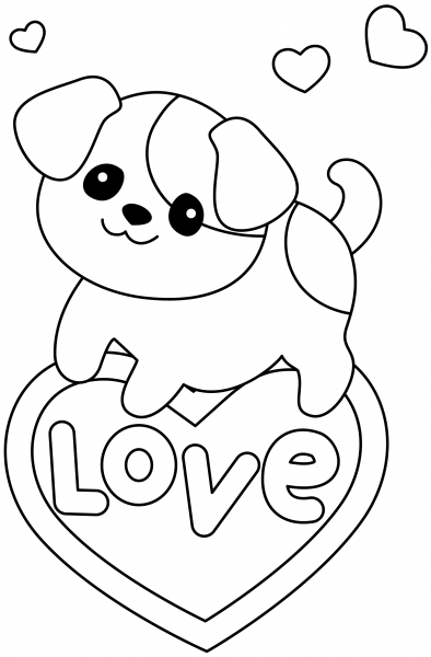Kawaii Puppy coloring page image
