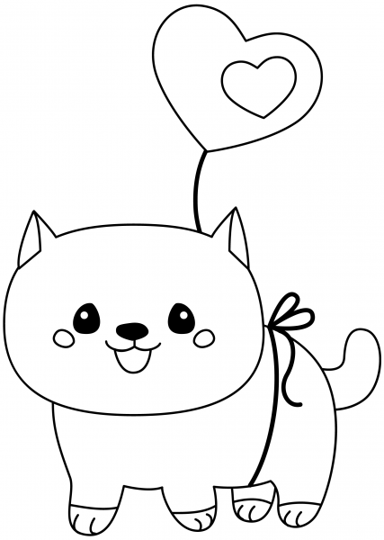 Kawaii Puppy coloring page image
