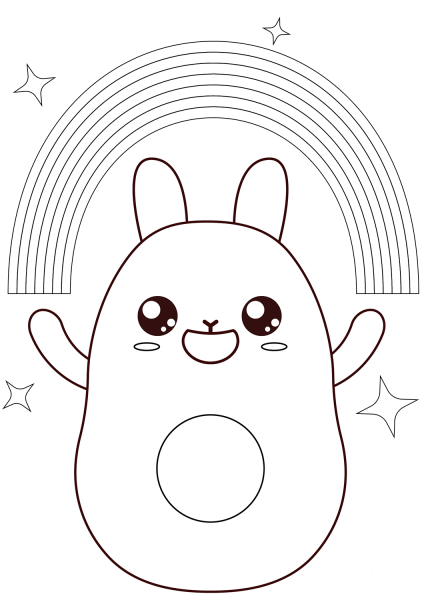 Kawaii Rainbow coloring page image
