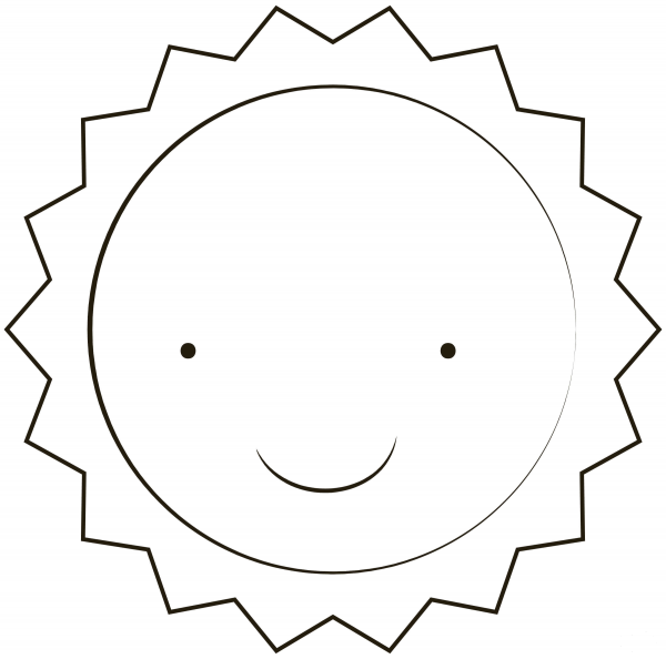 Kawaii Sun coloring page image