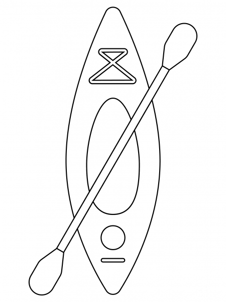 Kayak coloring page image