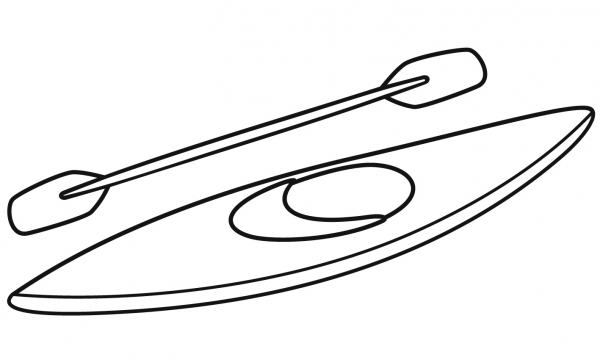 Kayak coloring page image
