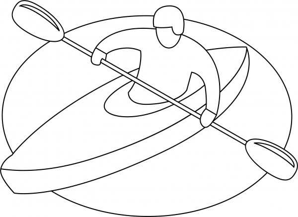 Kayak coloring page image