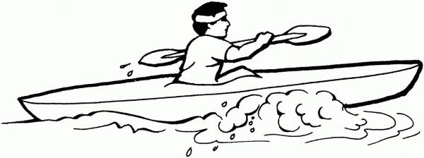 Kayaking coloring page image