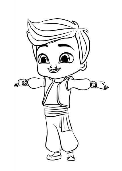 Kaz from Shimmer and Shine coloring page image