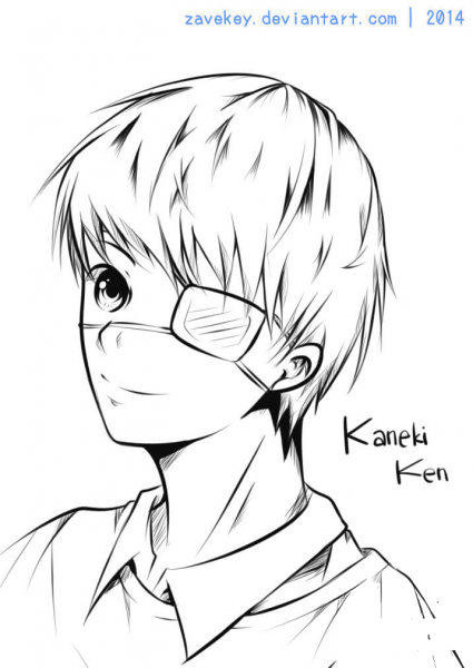 Ken Kaneki coloring page image