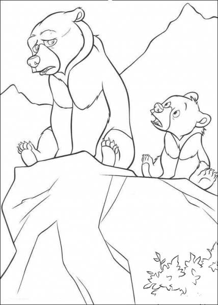Kenai and Koda coloring page image