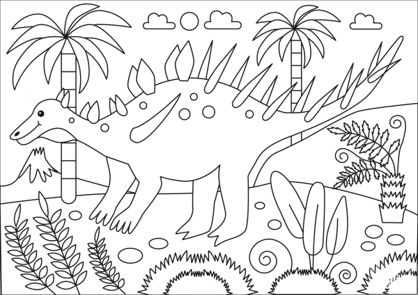 Kentrosaurus coloring page image