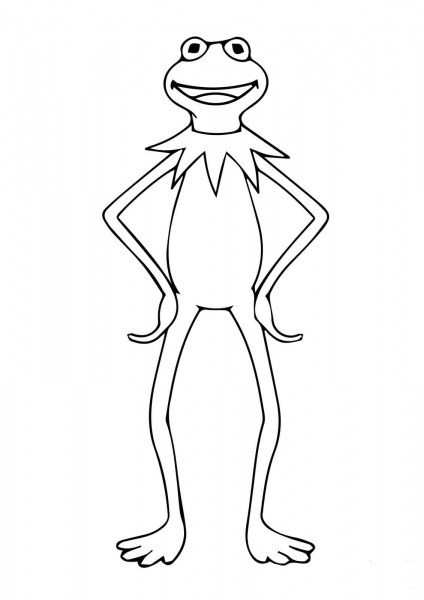 Kermit the Frog Is Standing coloring page image