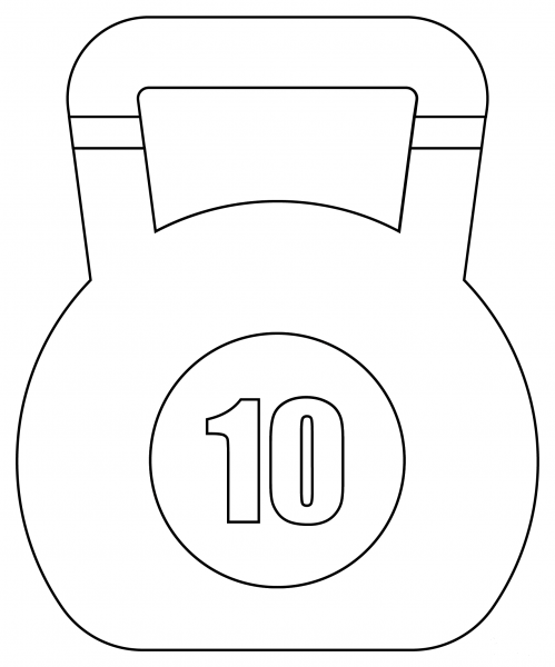 Kettlebell coloring page image