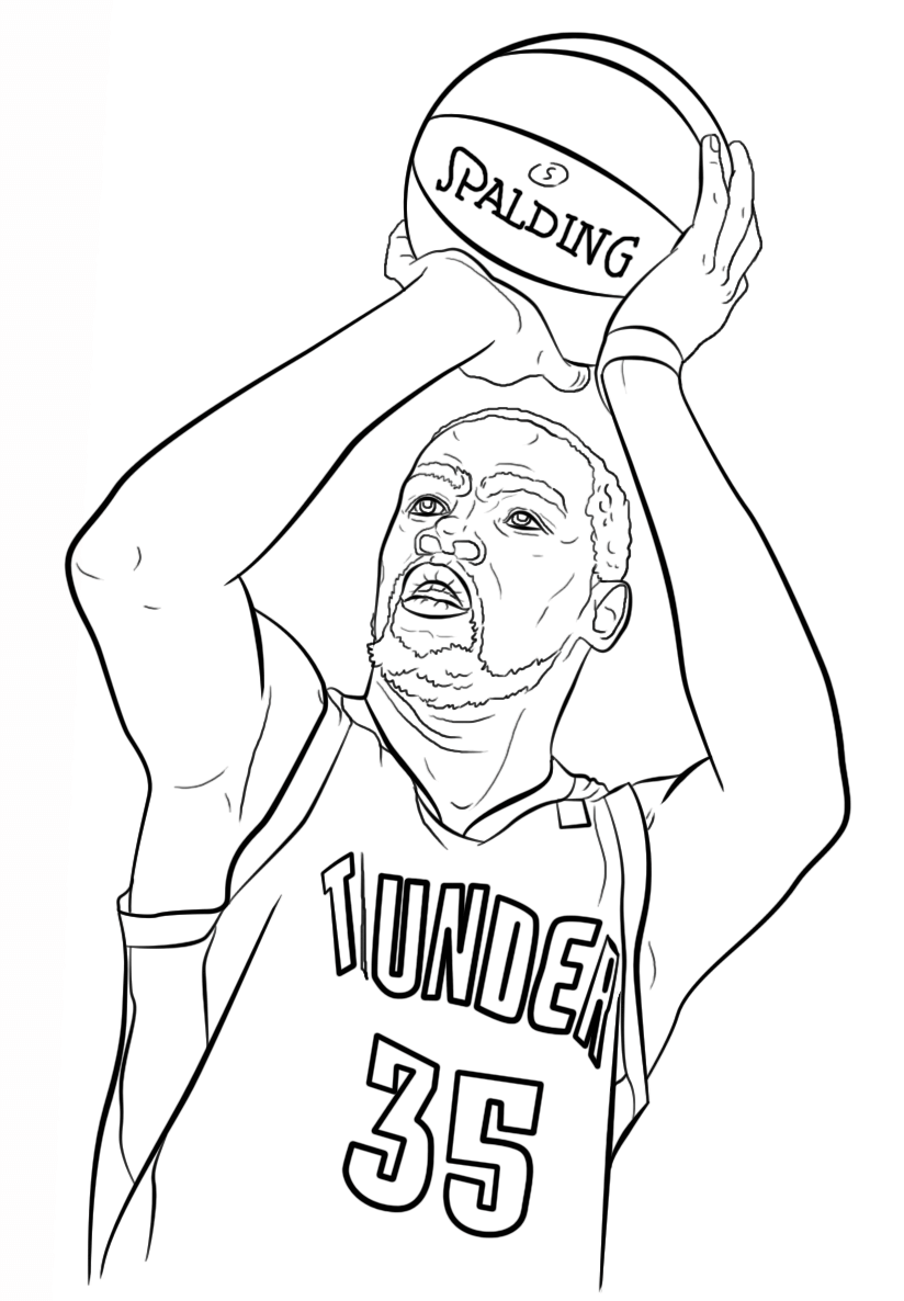 Kevin Durant Coloring Page Colouringpages