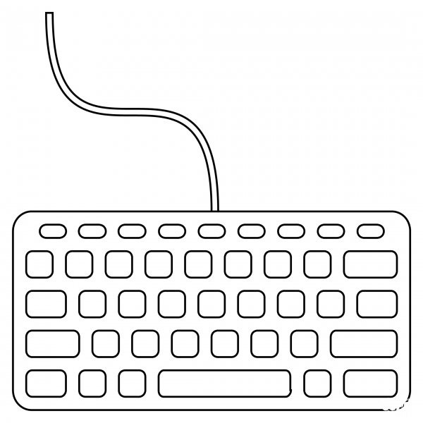 Keyboard coloring page image