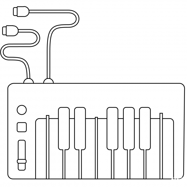 Keyboard Emoji coloring page image