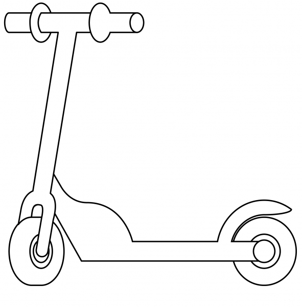 Kick Scooter coloring page image