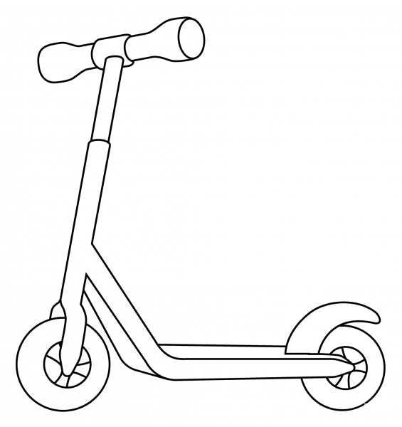 Kick Scooter Emoji coloring page image