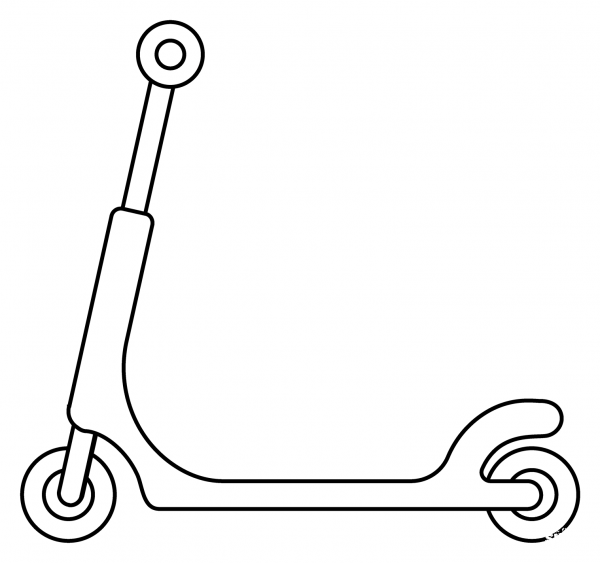 Kick Scooter Emoji coloring page image