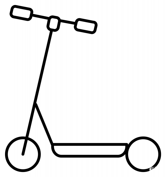 Kick Scooter Emoji coloring page image