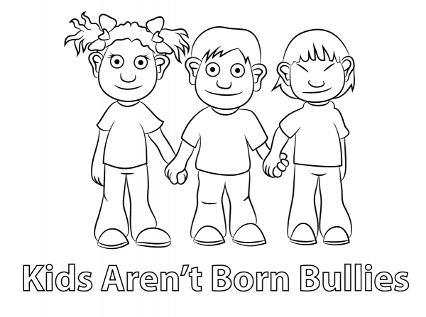 Kids Arent Born Bullies coloring page image