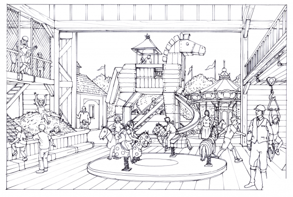 Kids Barn Final Line coloring page image