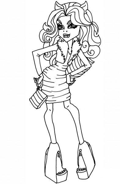 Killer Style Clawdeen coloring page image