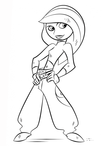 Kim Possible coloring page image