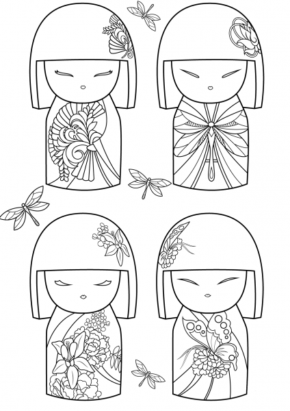 Kimmi Dolls coloring page image